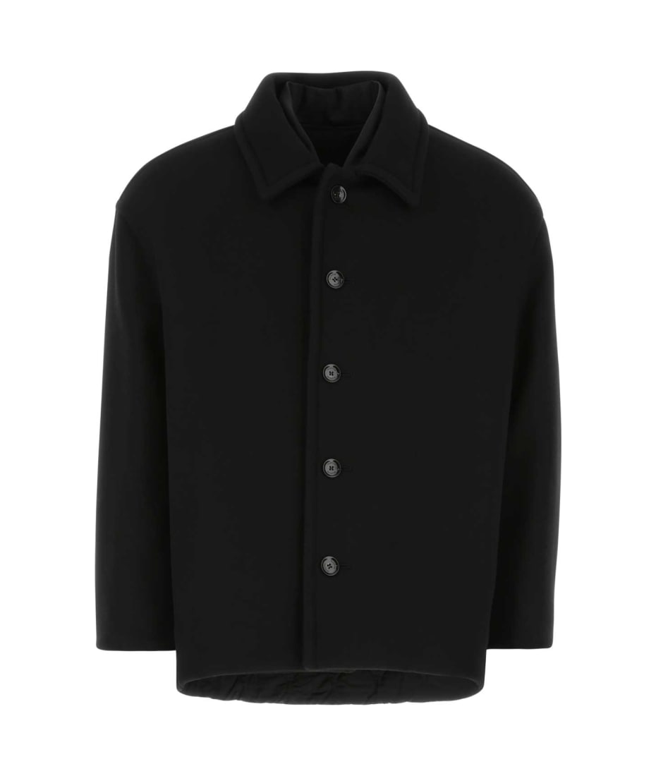 ジャケット Valentino Black wool coat Valentino Garavani Black Wool Blend Coat | italist