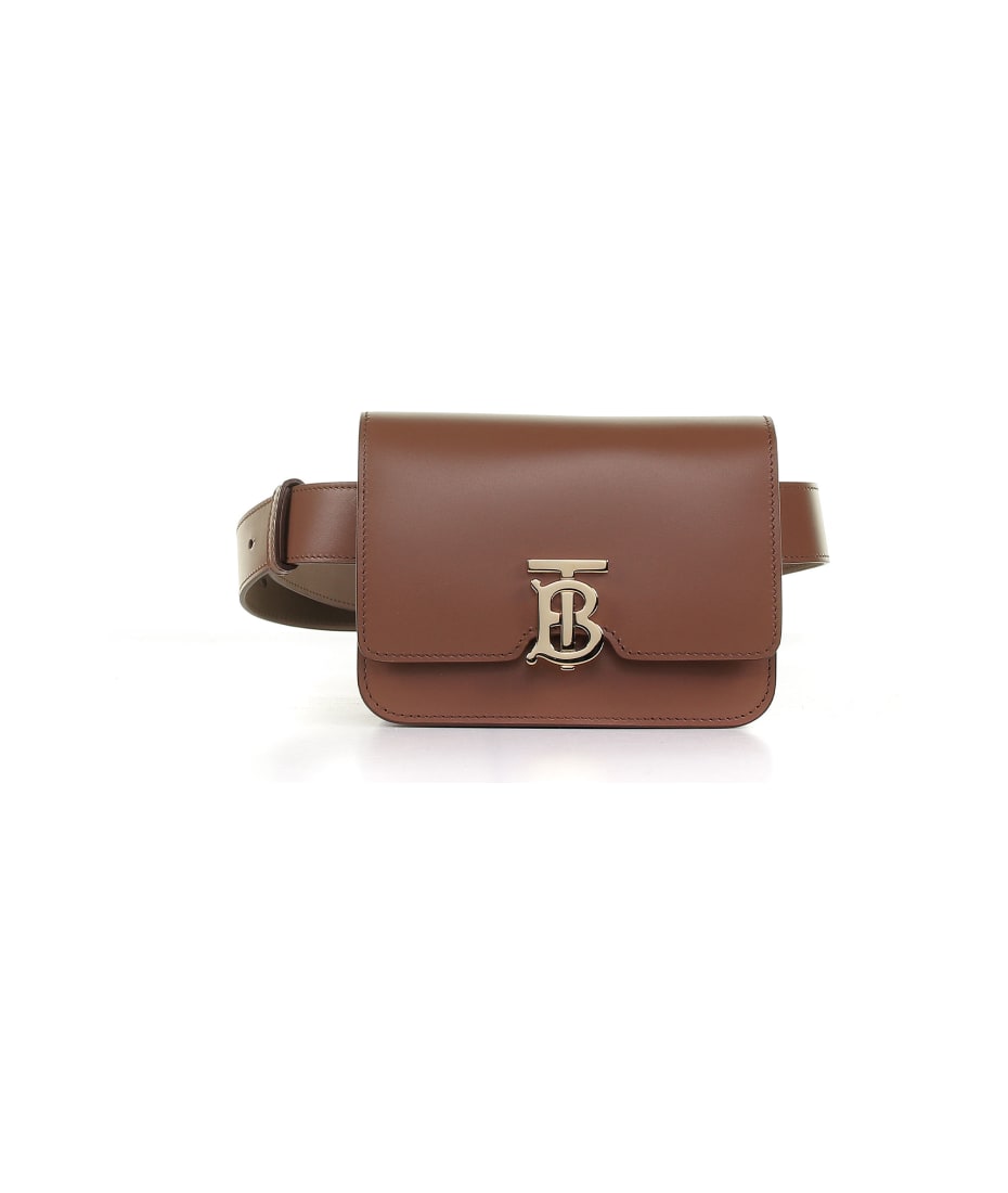 Burberry TB Leather Bum Bag - Brown Waist Bags, Handbags