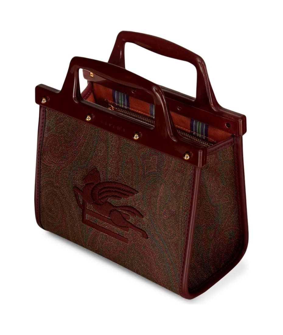 ETRO: Soft Trotter bag in jacquard cotton blend with logo - Multicolor