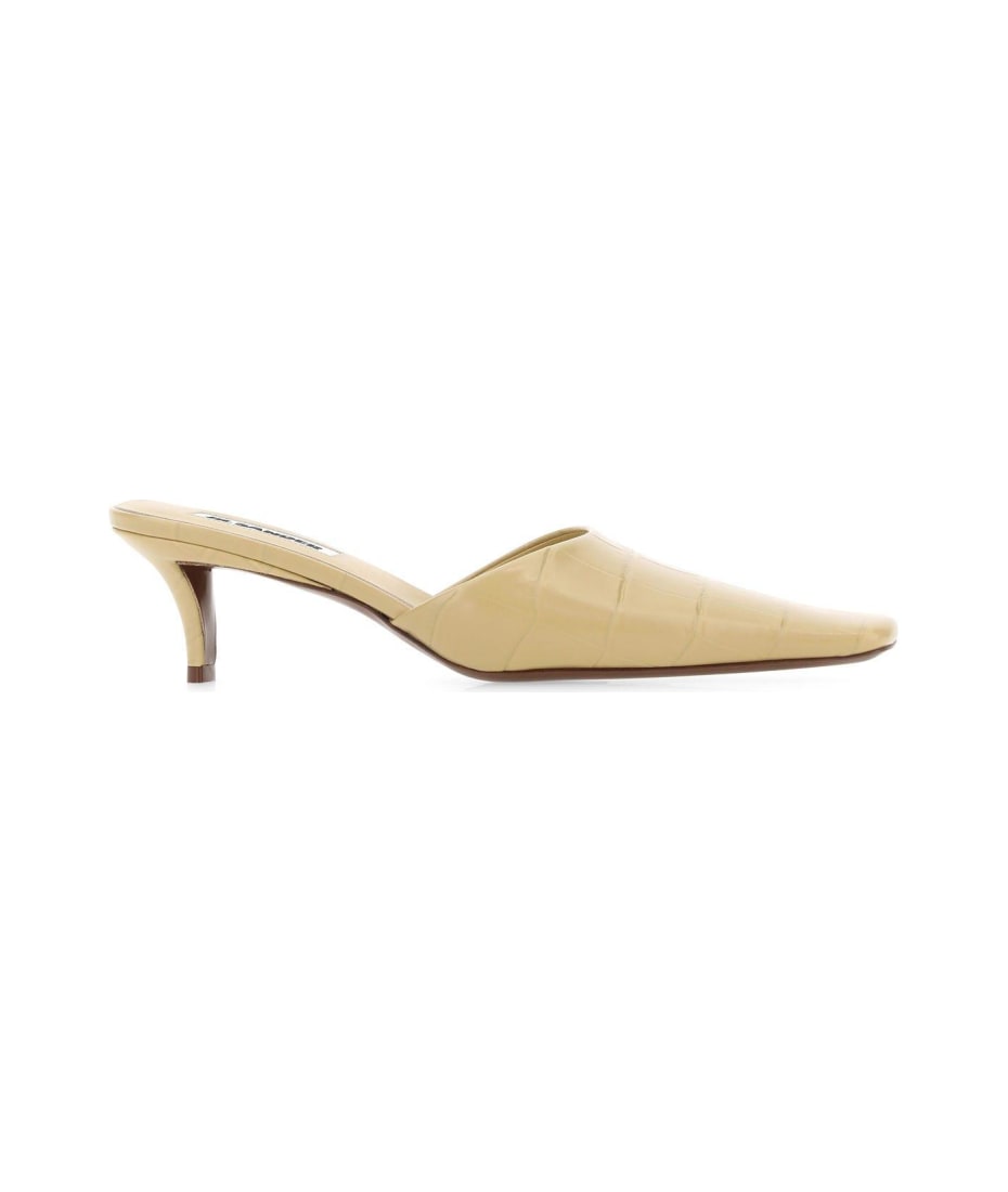その他 JIL SANDER LEATHER CREAM Jil Sander Cream Leather Mules | italist