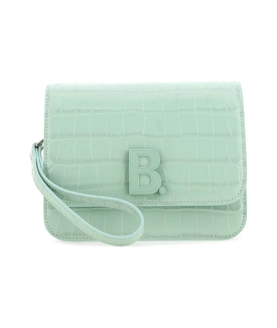 ☆【BALENCIAGA】☆SMALL CROCODILE BB GOSSIP CROSSBAG GREEN☆ NWT Balenciaga Gossip BB Logo Kelly Green Calf Leather Flap