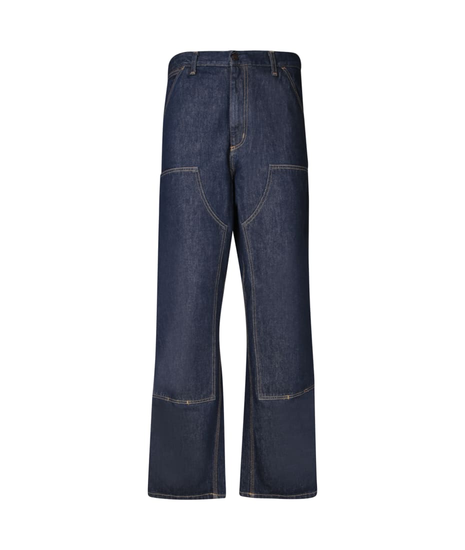 Carhartt Dark Blue Denim Double Knee Pant | italist, ALWAYS