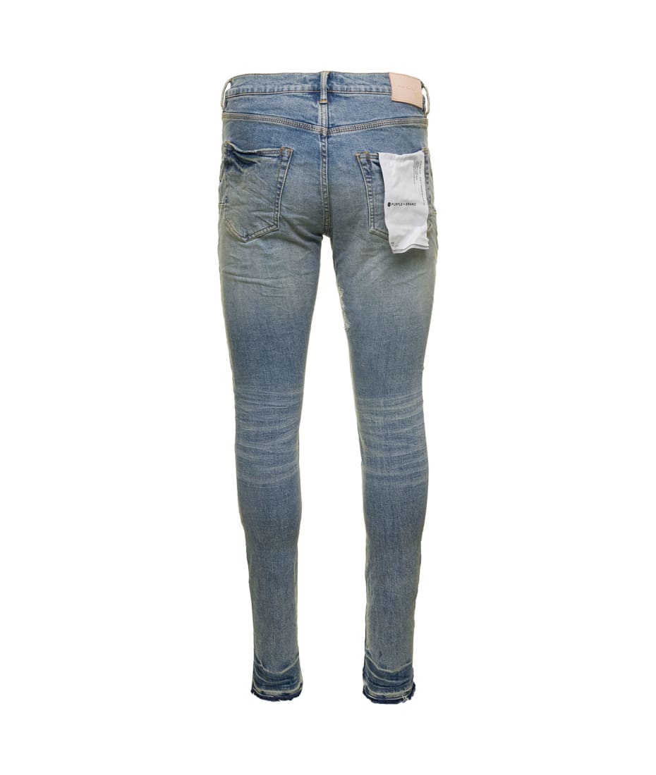 Purple Brand Stretch Skinny Jeans In Grey