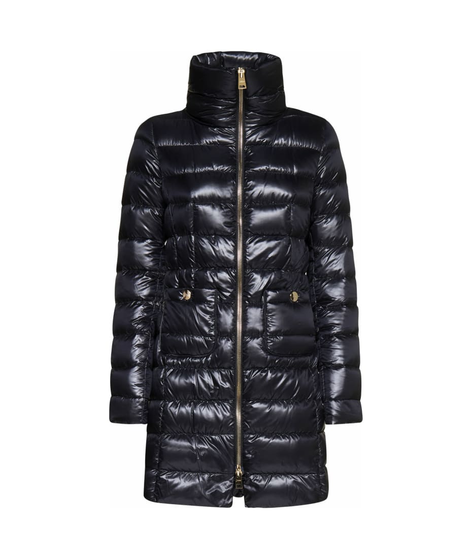 ◆Herno 最新作◆Maria ダウンジャケット/Black◆ Herno Woman's Maria Black Quilted Nylon Long Down Jacket
