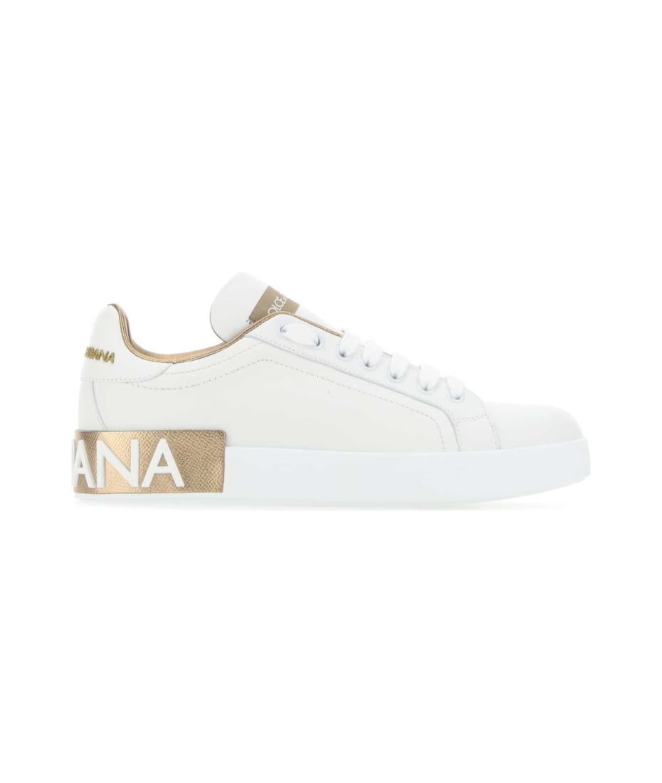 スニーカー DOLCE & GABBANA White Nappa Leather Portofino Sneakers Dolce & Gabbana White Nappa Leather Portofino Sneakers