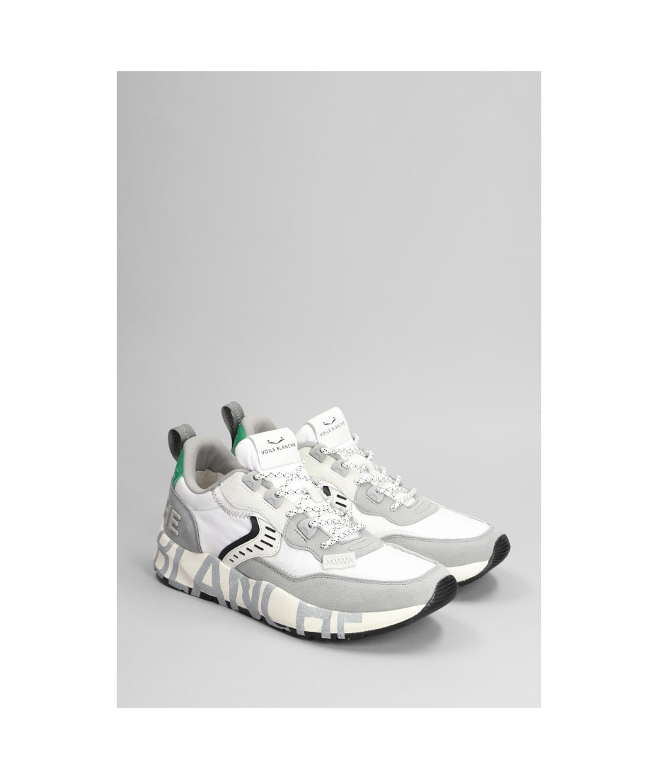 Voile Blanche Club 01 Sneakers In Grey Suede And Fabric