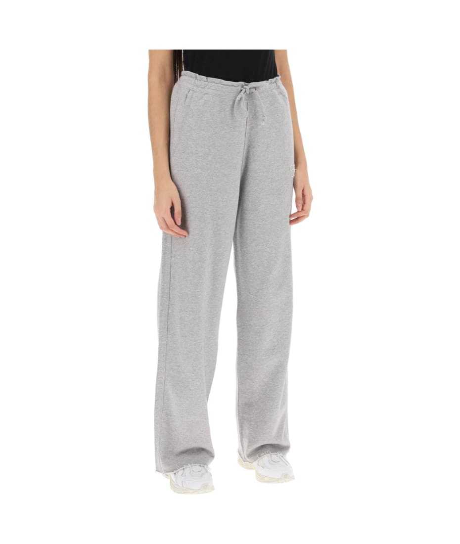 GANNI|TRAINING PANTS (GREY ISOLI WIDE LEG PANTS (T3564 Ganni Isoli Mélange Grey Wide Leg Sweatpants | italist