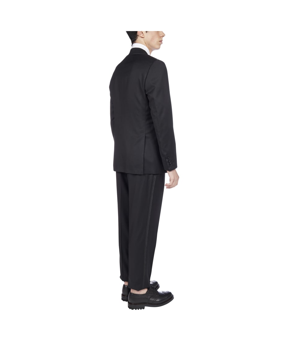 Kiton 2-pieces Tailored Wool Tuxedo Suit - Black