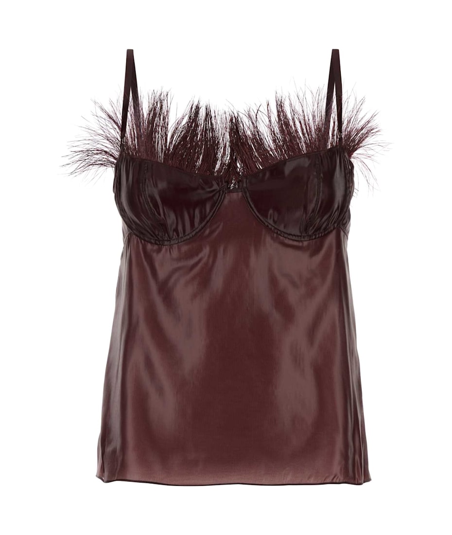 Tシャツ・カットソー SALVATORE FERRAGAMO Burgundy Nylon Blend Top Ferragamo Burgundy Nylon Blend Top | italist