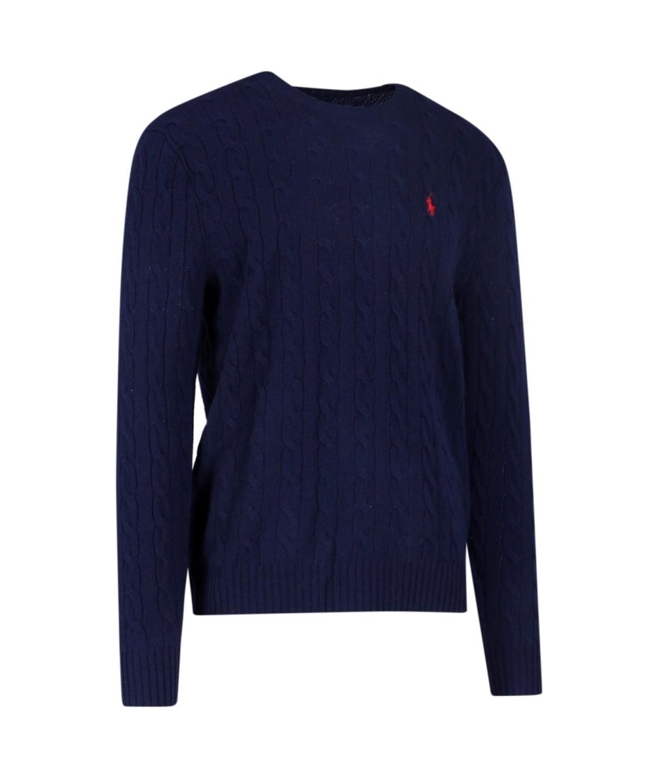 【送料&関税込】Polo Ralph Lauren Braided Sweater Ralph Lauren Grey braided cotton crew neck sweater