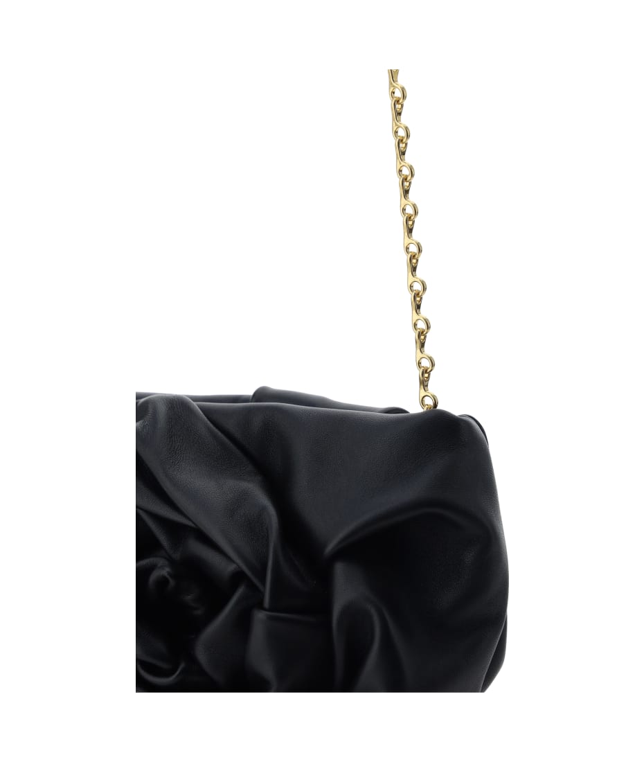 【送料&関税込】Burberry Black Nappa Leather Rose Clutch - U Rose leather clutch in black - Burberry | Mytheresa
