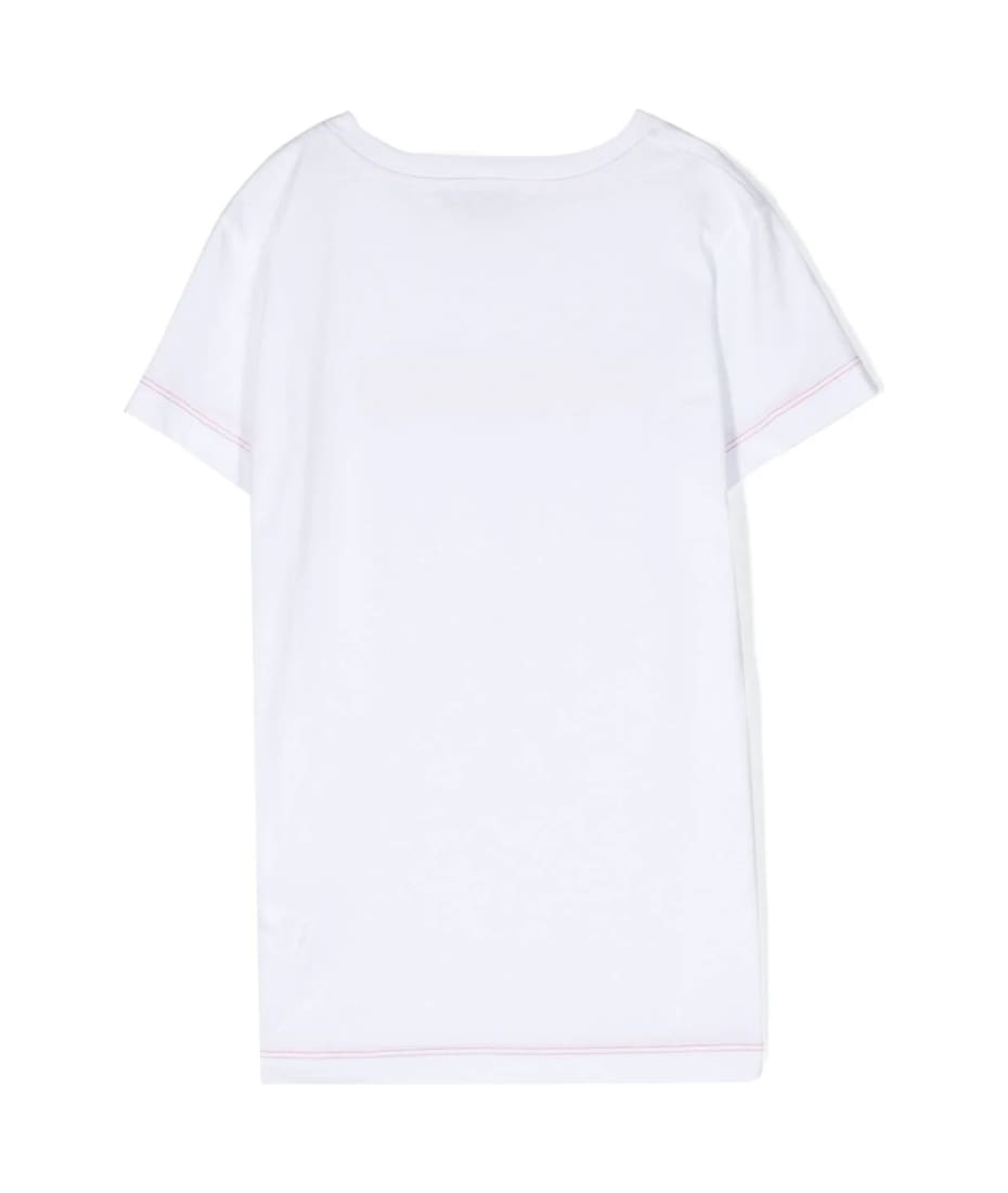 Logo-print T-shirt In Blk/fuchsia