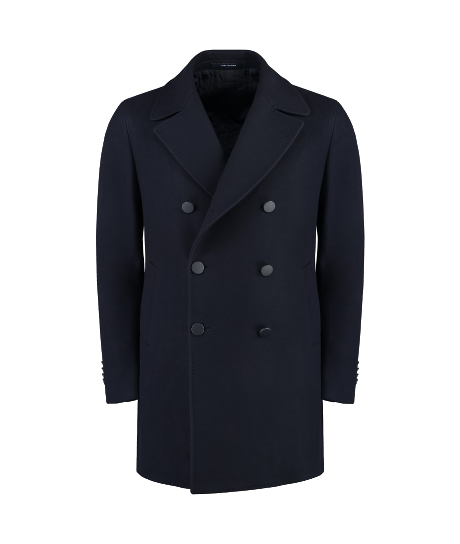 Tagliatore double-breasted cashmere coat - Black