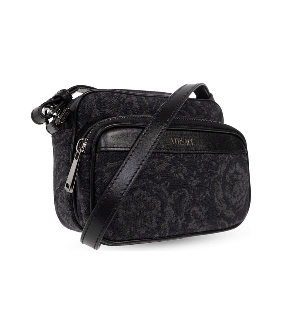 Versace Barocco Athena Zipped Messenger Bag - celine matelasse monochrome bag blackpink lisa kaia gerber release info
