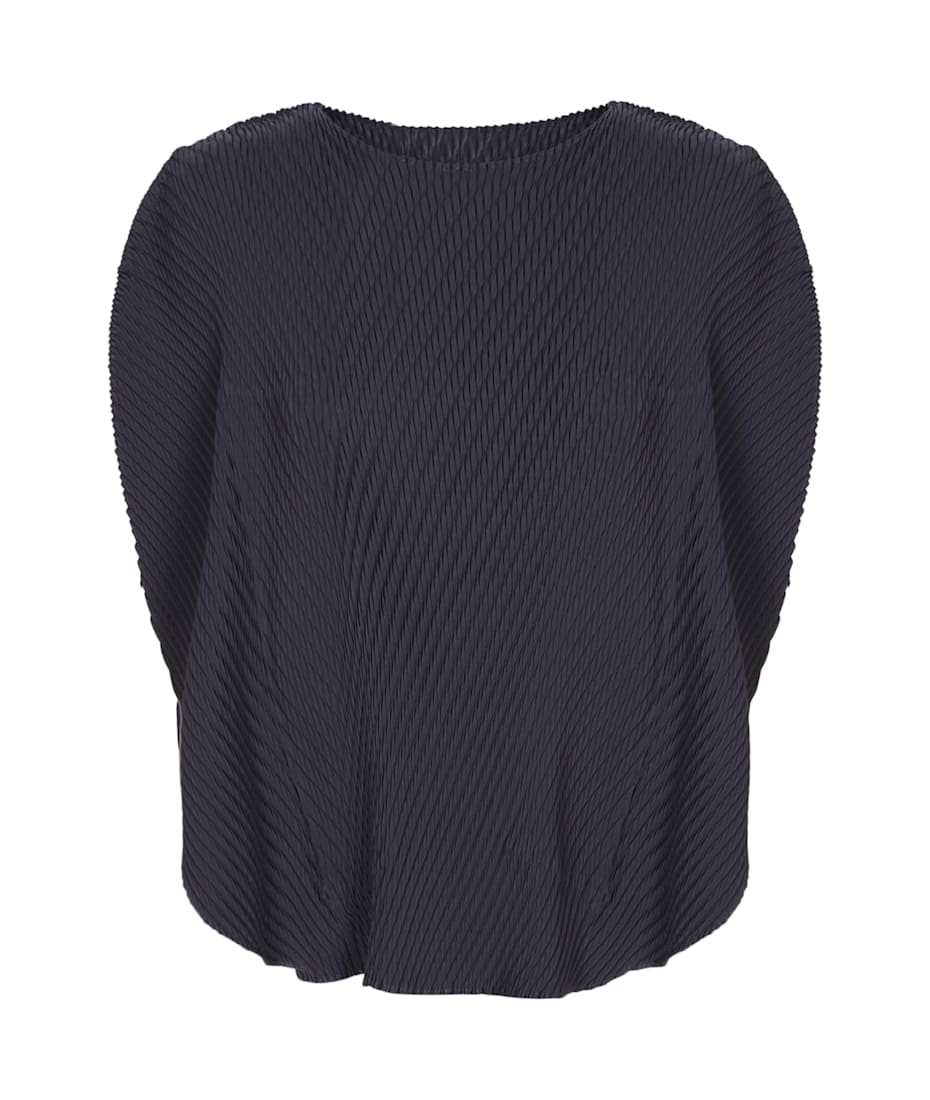 Issey Miyake Blue Orbicular Pleats Top | italist