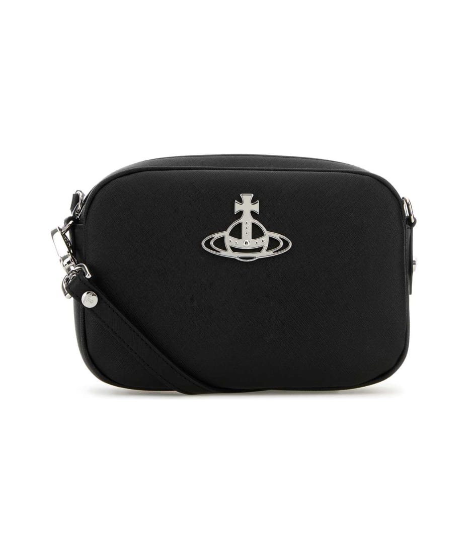 【関税&送料込】Vivienne Westwood Black Leather Anna Crossbo Vivienne Westwood Black Synthetic Leather Anna Crossbody Bag