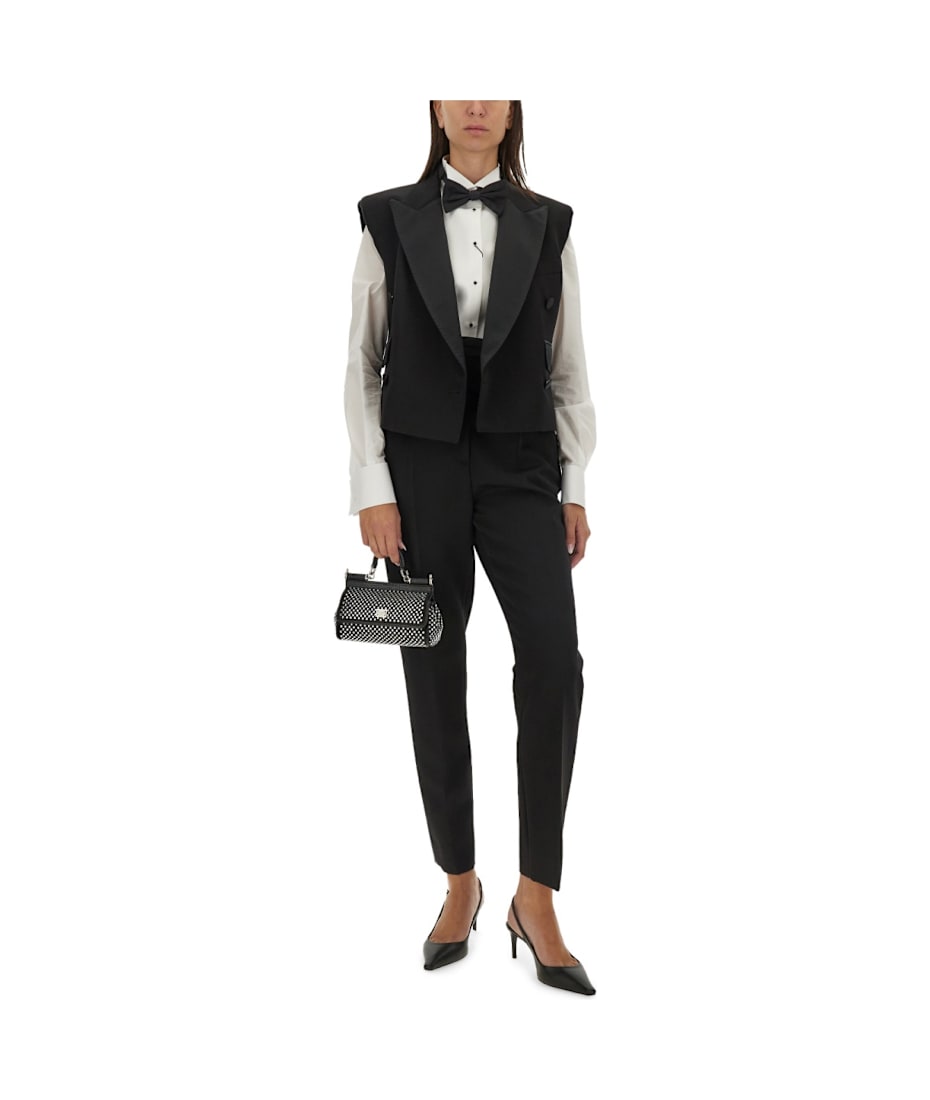 ジャケット Dolce & Gabbana Double-Breasted Sleeveless Jacket Dolce & Gabbana Double-breasted Sleeveless Jacket In Black