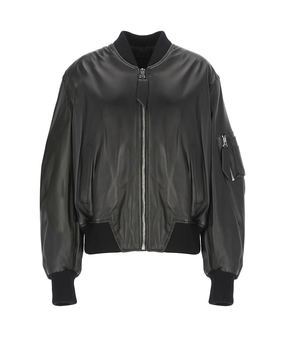 【THE ATTICO】LEATHER JACKET THE ATTICO Anja oversized leather bomber jacket | NET-A-PORTER
