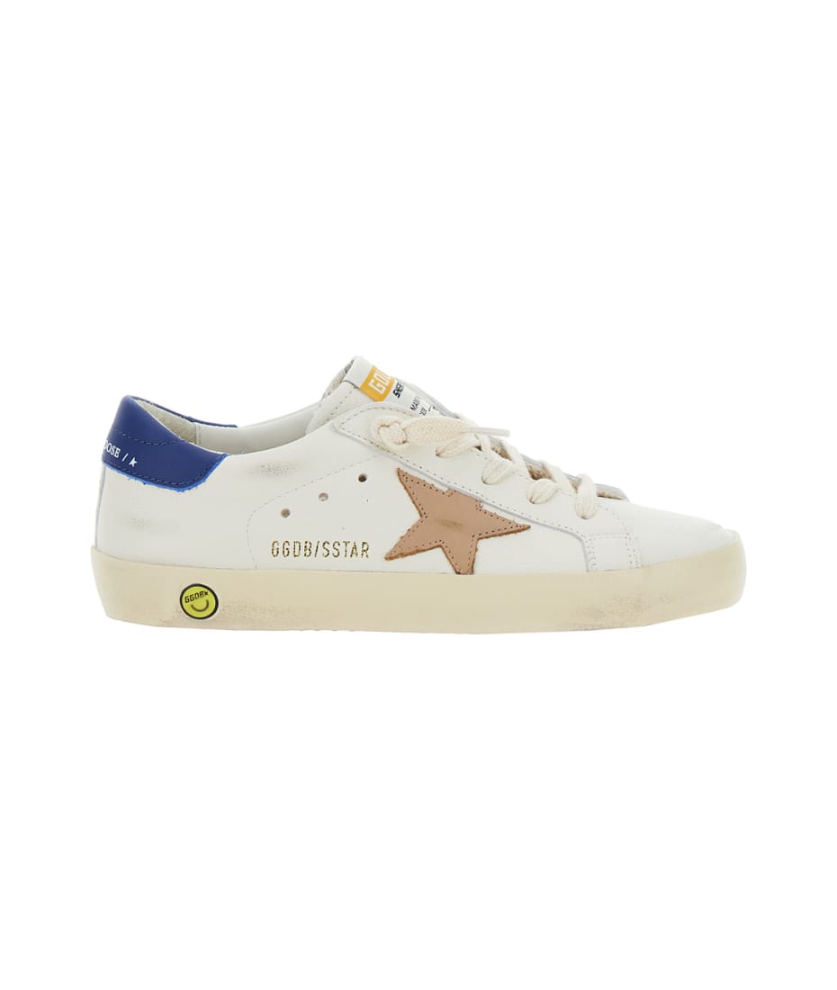 Golden Goose 'super Star' White Low Top Sneakers With Star Shaped