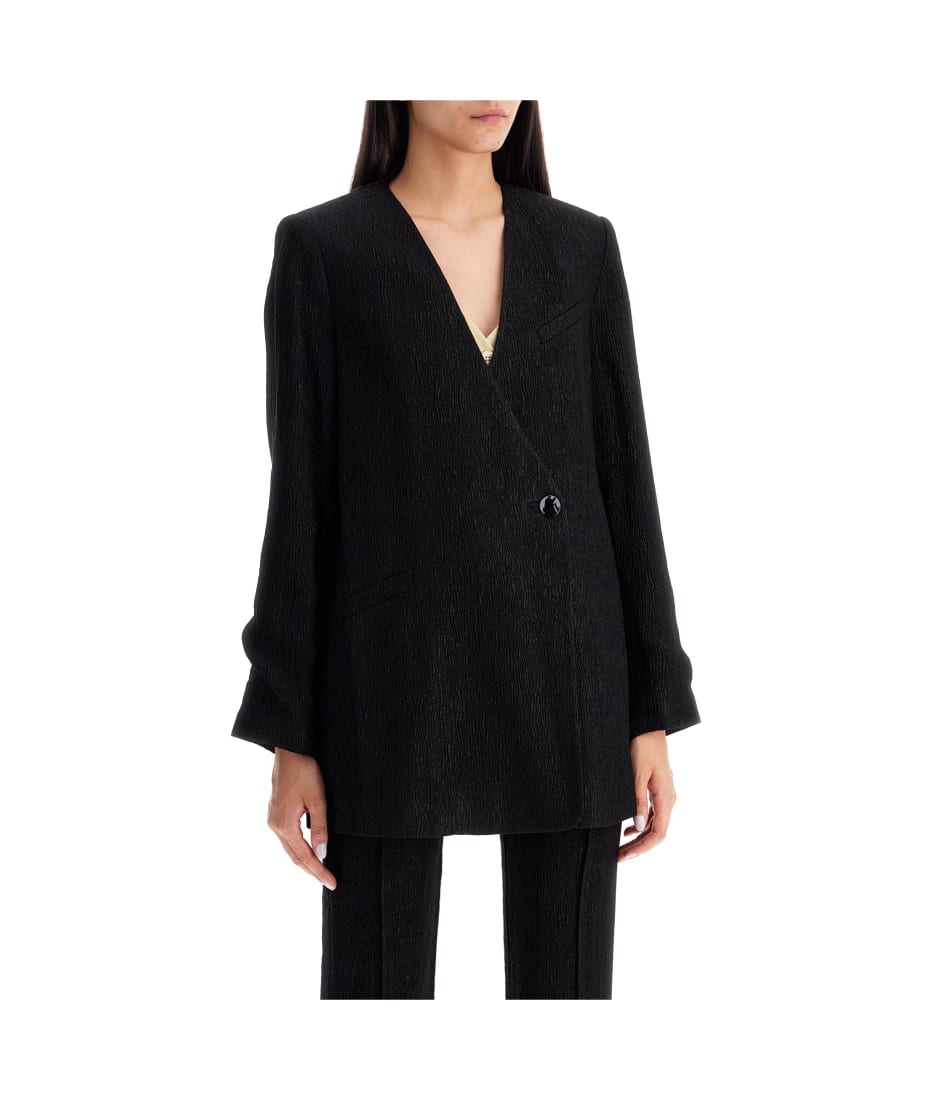 【送料&関税込】Ganni boxy Crepe Stretch Bl Ganni 'boxy Crepe Stretch Bl | italist