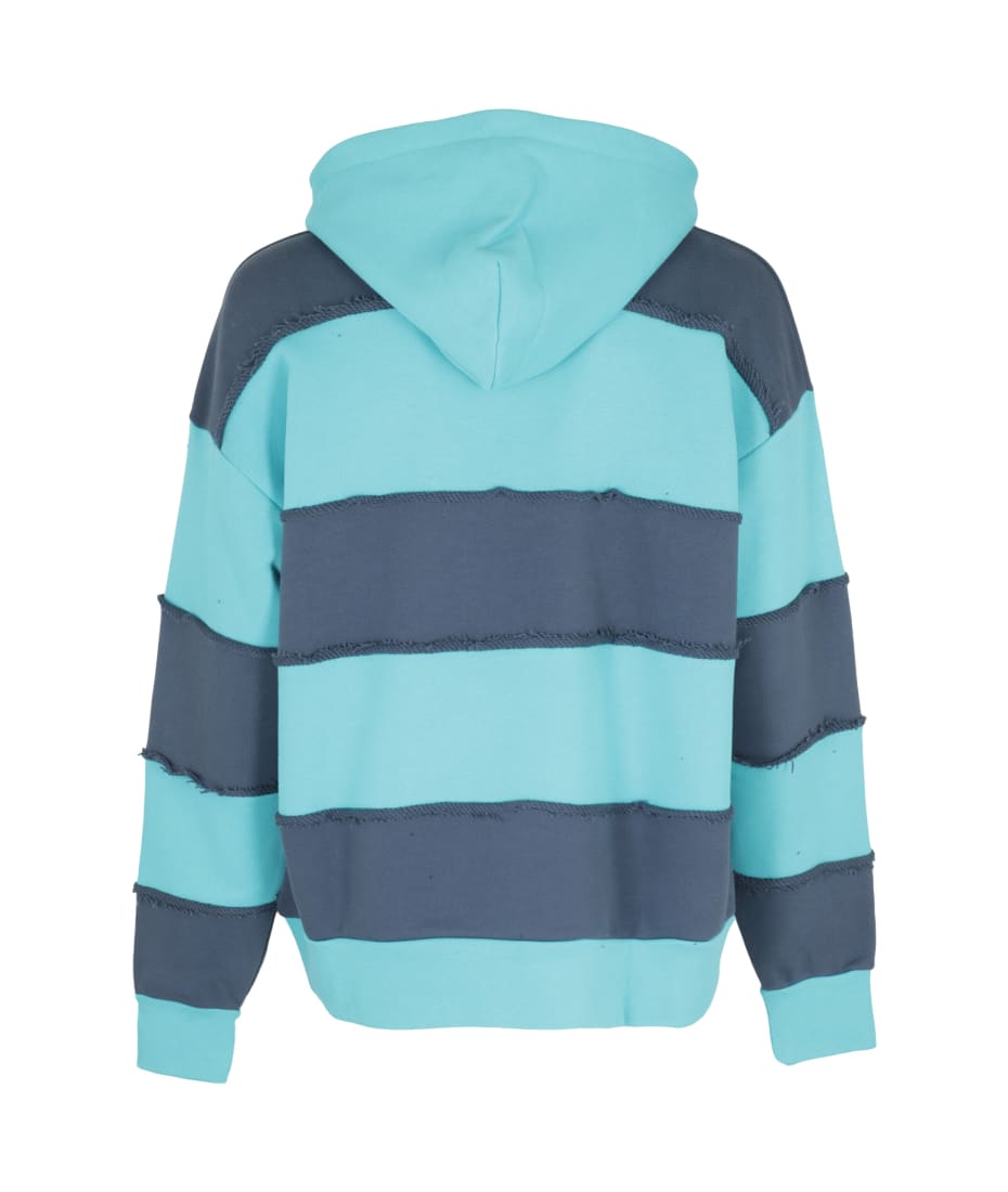 【BOTTER】HOODIE BOTTER RAW EDGE STRIPE LILA LIME Botter Raw Edge Stripe Hoodie in Stripe Botter Blue Navy – SVRN