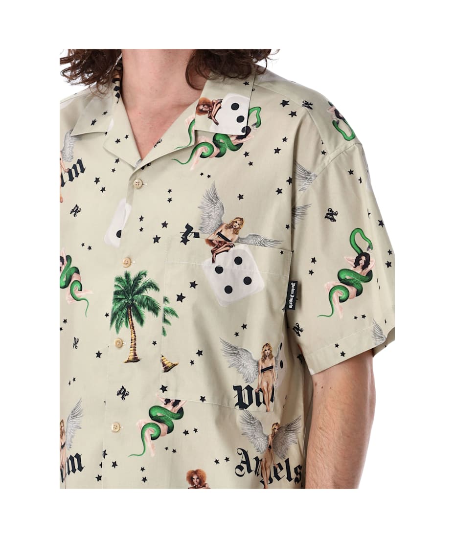 Tシャツ・カットソー Palm Angels PIN UP BOWLING SHIRT SS (PMGG00AS25FAB005 0B84) Palm-Angels-Pin-Up-Bowling-
