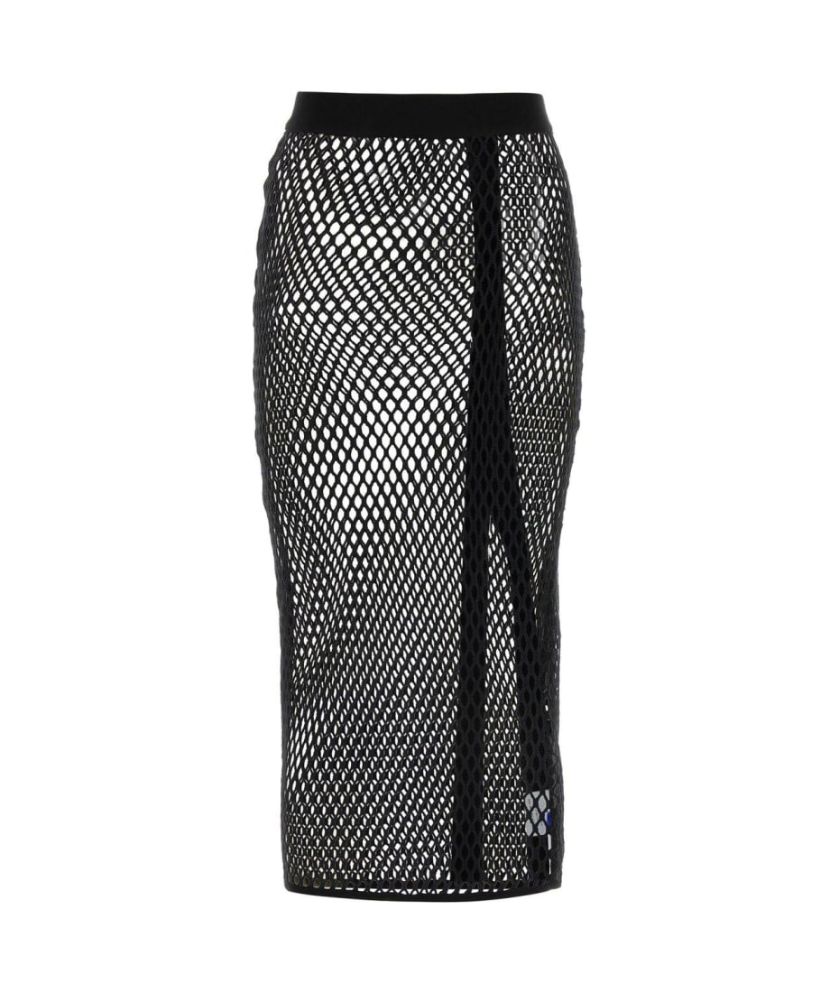 Off White High waist Mesh Midi Skirt italist