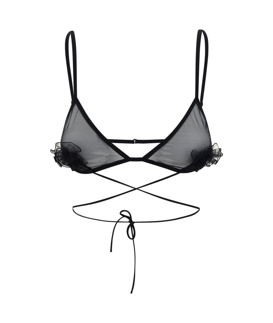 Buy NENSI DOJAKA Exploding Flower Sheer Bralette - Black At 70% Off