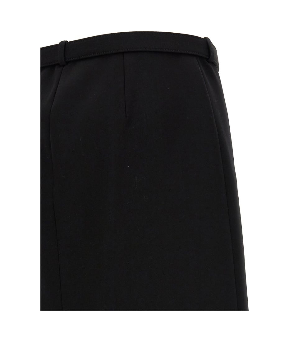 Gucci Wool Skirt With Removable Belt - Black  