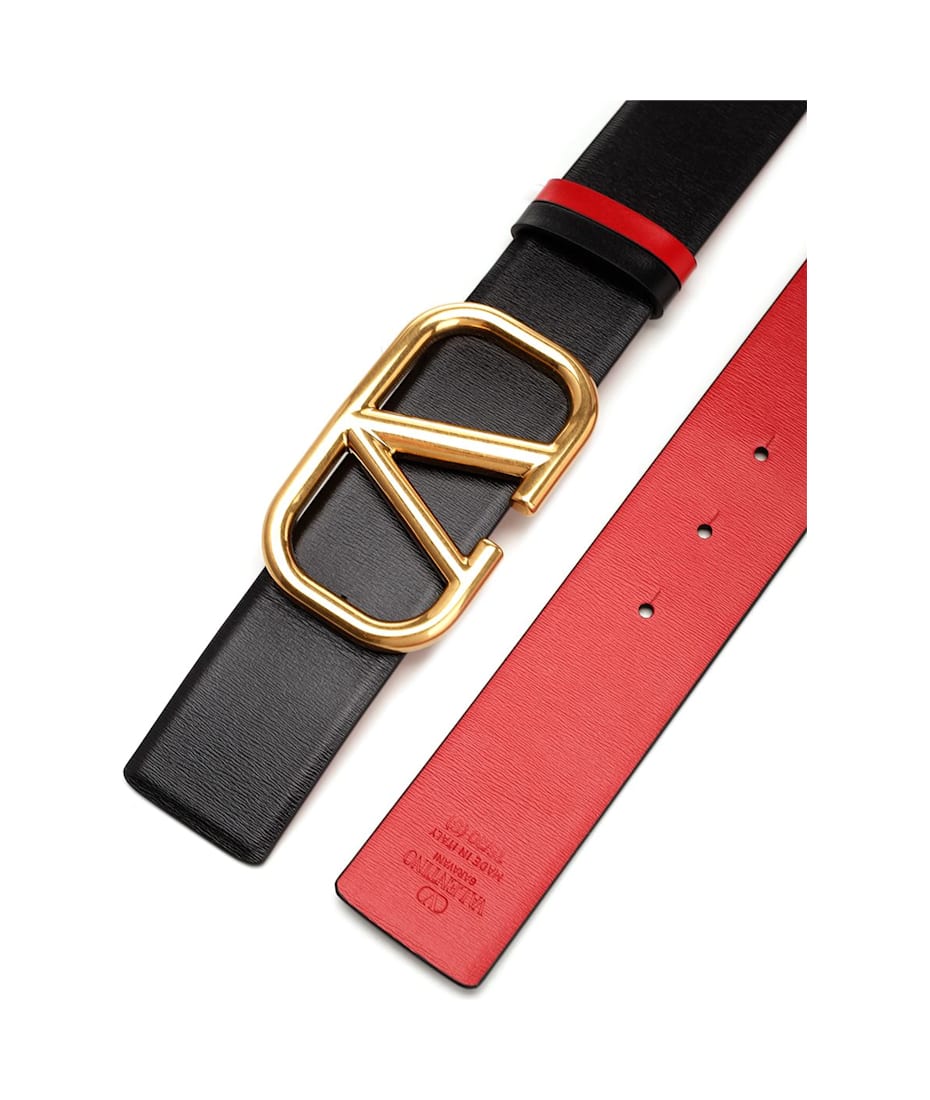 Valentino Garavani V Logo Reversible 2024 Leather Belt red