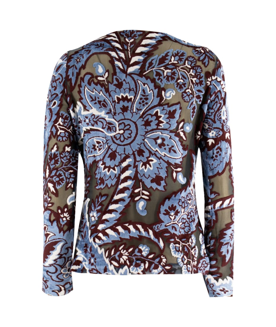 Etro Floral Paisley Tulle Top | italist