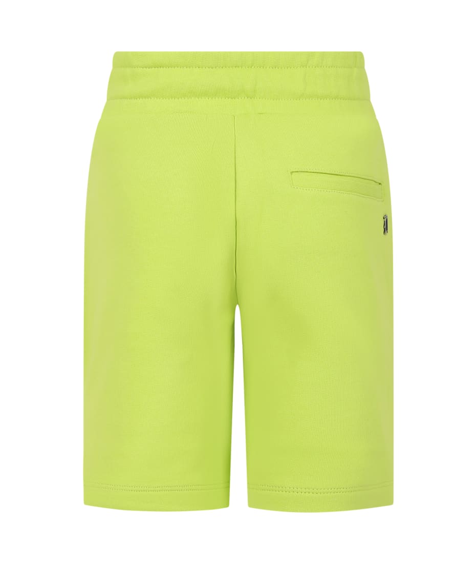 Dondup Acid Green Shorts For Boy With Logo - Green
