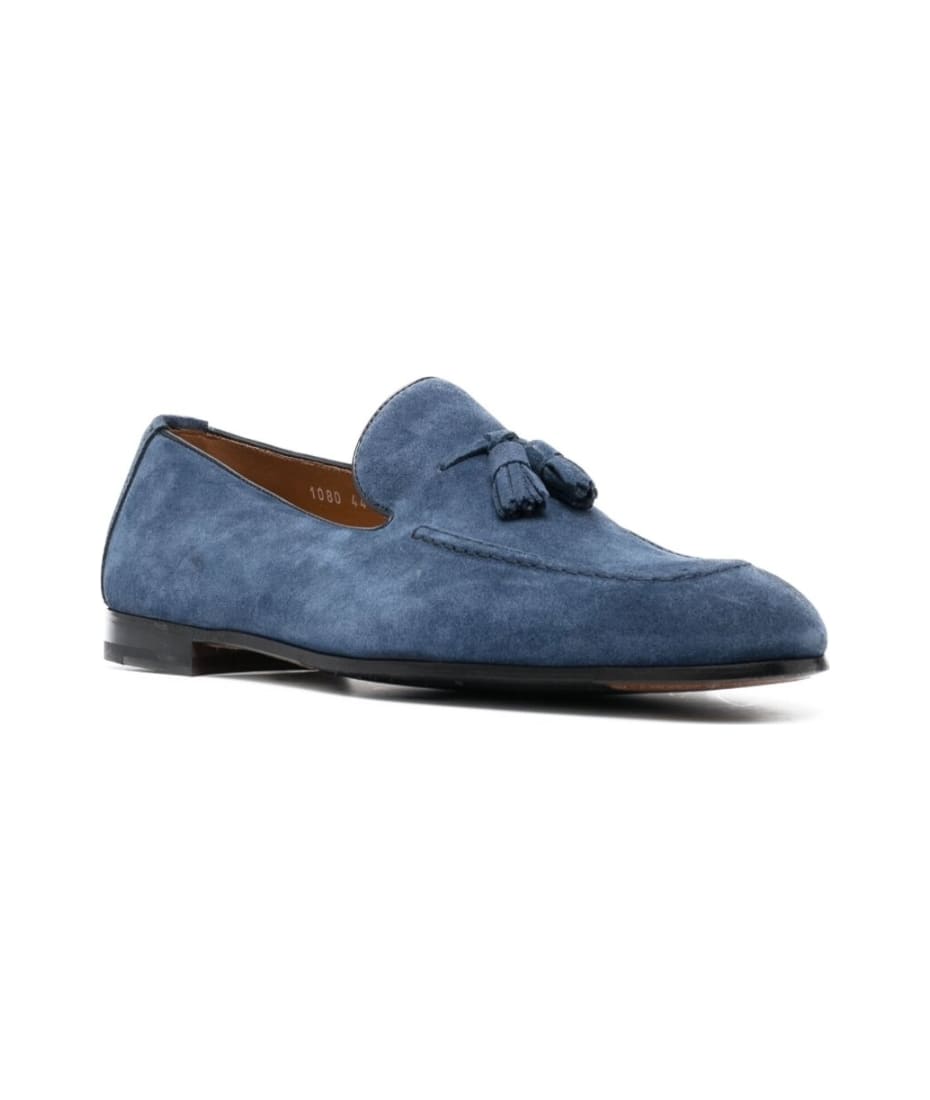 Doucal's Light Blue Loafers With Tassels In Suede Man | italist