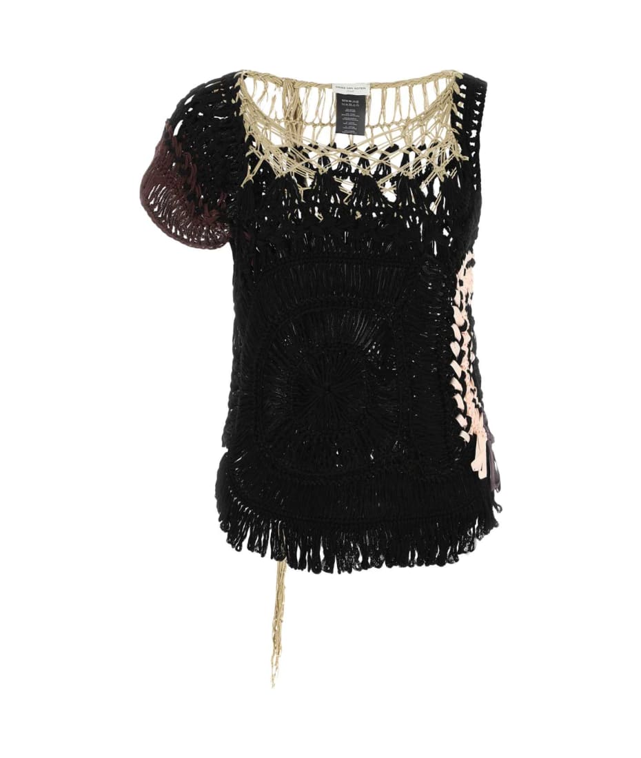 Tシャツ・カットソー DRIES VAN NOTEN Black Crochet Top Dries Van Noten Black Crochet Top | italist