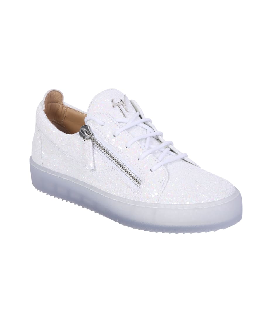 White Glitter Trainers