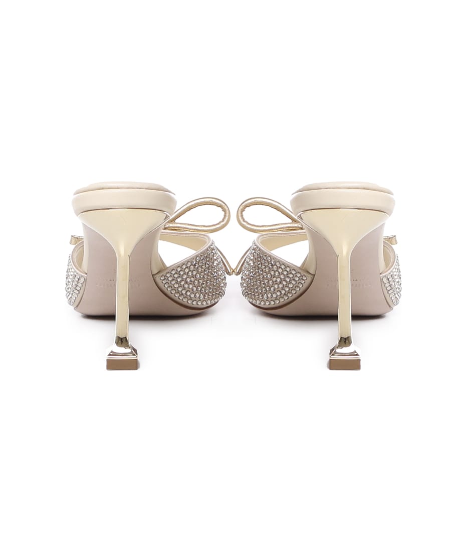サンダル・ミュール MiuMiu | Satin sandals 5XX630_2AWL_F0036_F_085 Miu Miu Crystal Satin Sandals | italist