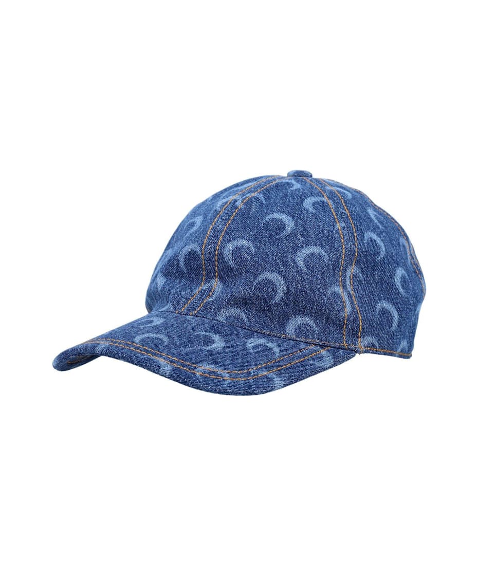 Marine Serre All-over Crescent Moon Printed Denim Baseball 