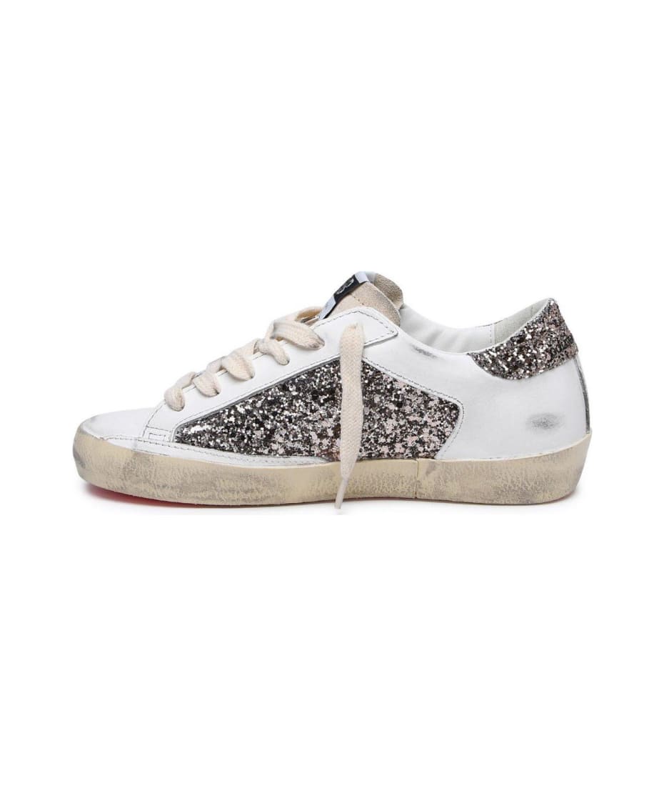 Golden goose glitter argento online