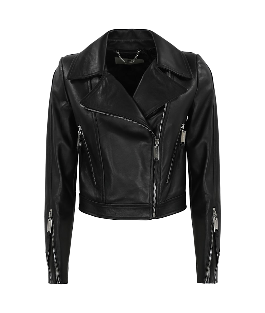 ELISABETTA FRANCHI レザー切り替え ナイロンジャケット Leather Biker Jacket Elisabetta Franchi | italist