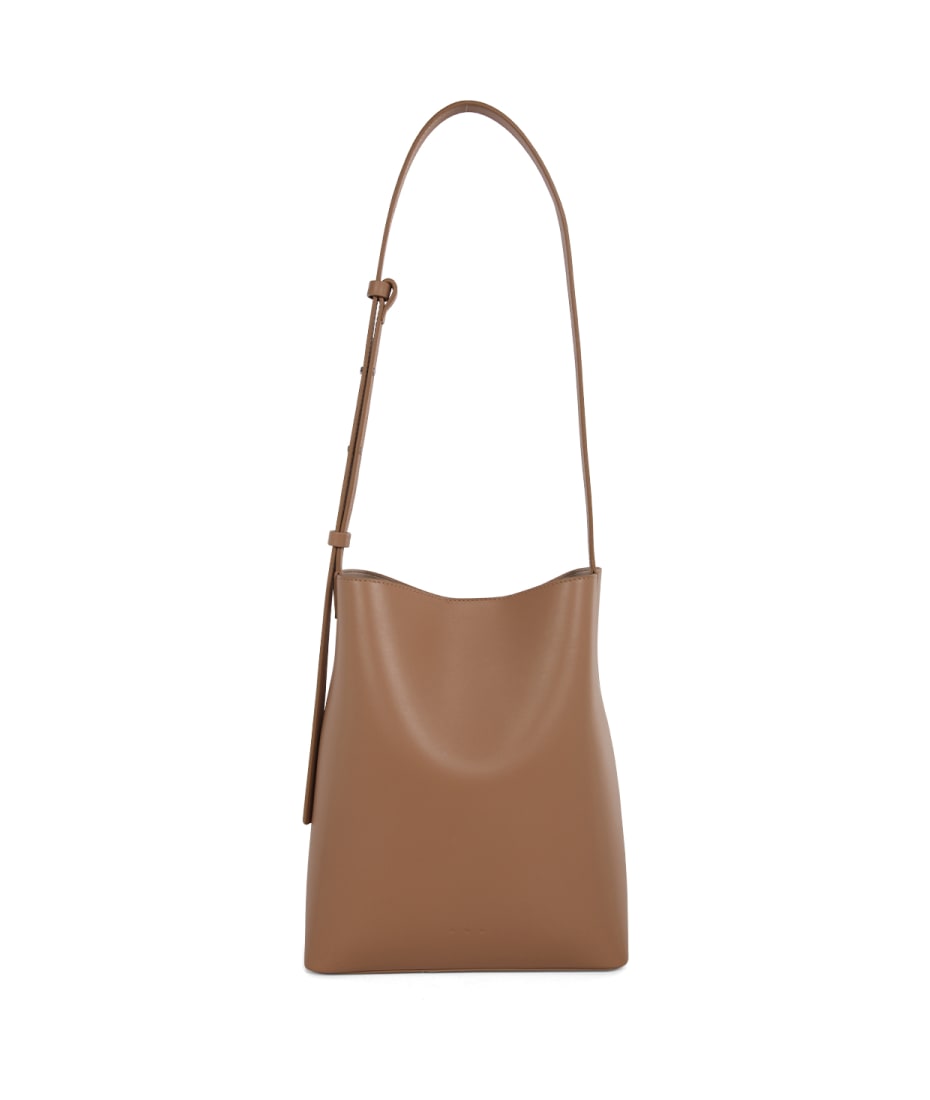 Aesther Ekme Mini Soft Hobo Smooth Leather Bag In Cappuccino