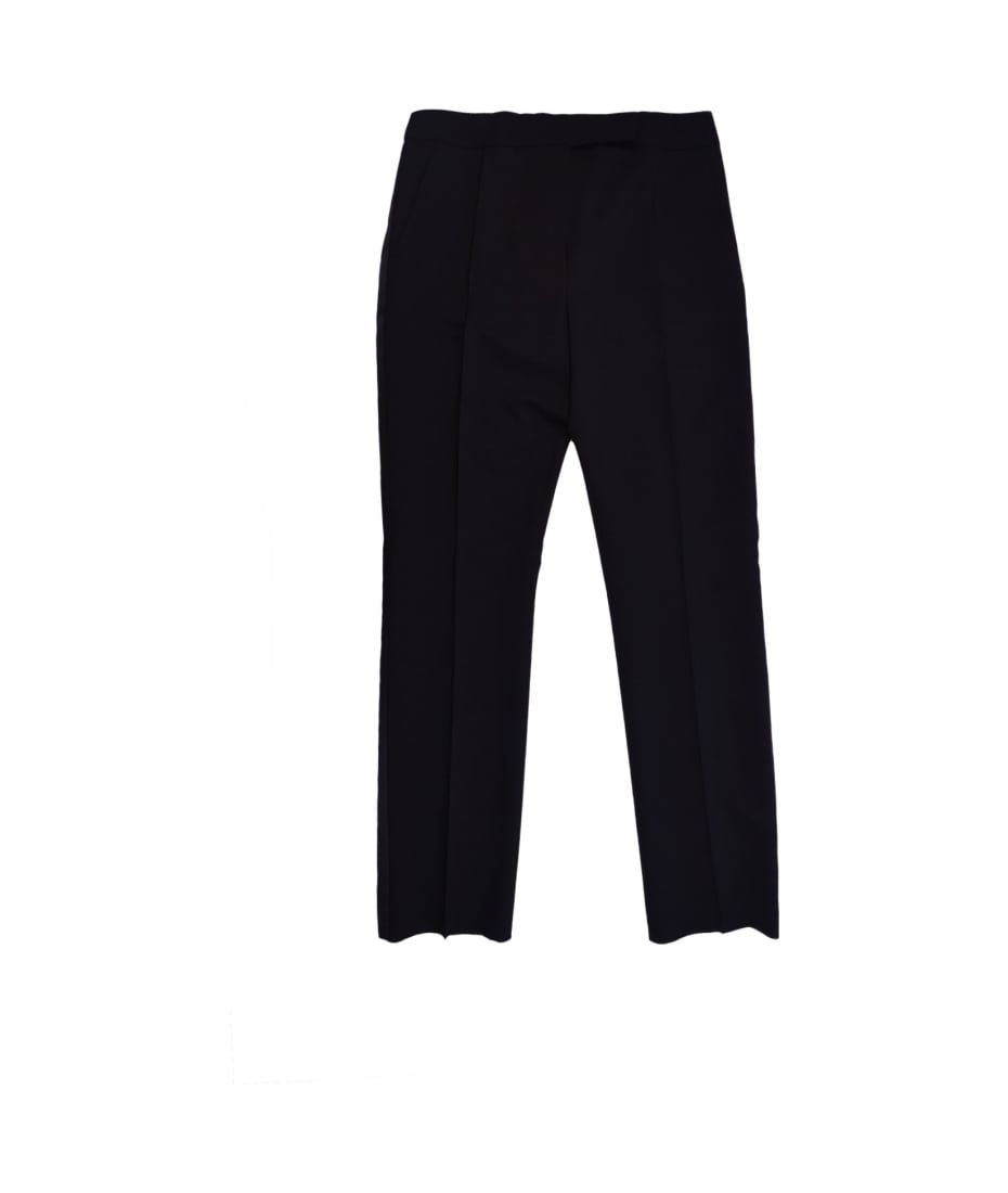 Max Mara Pianoforte Wool Straight-leg Trousers - Black