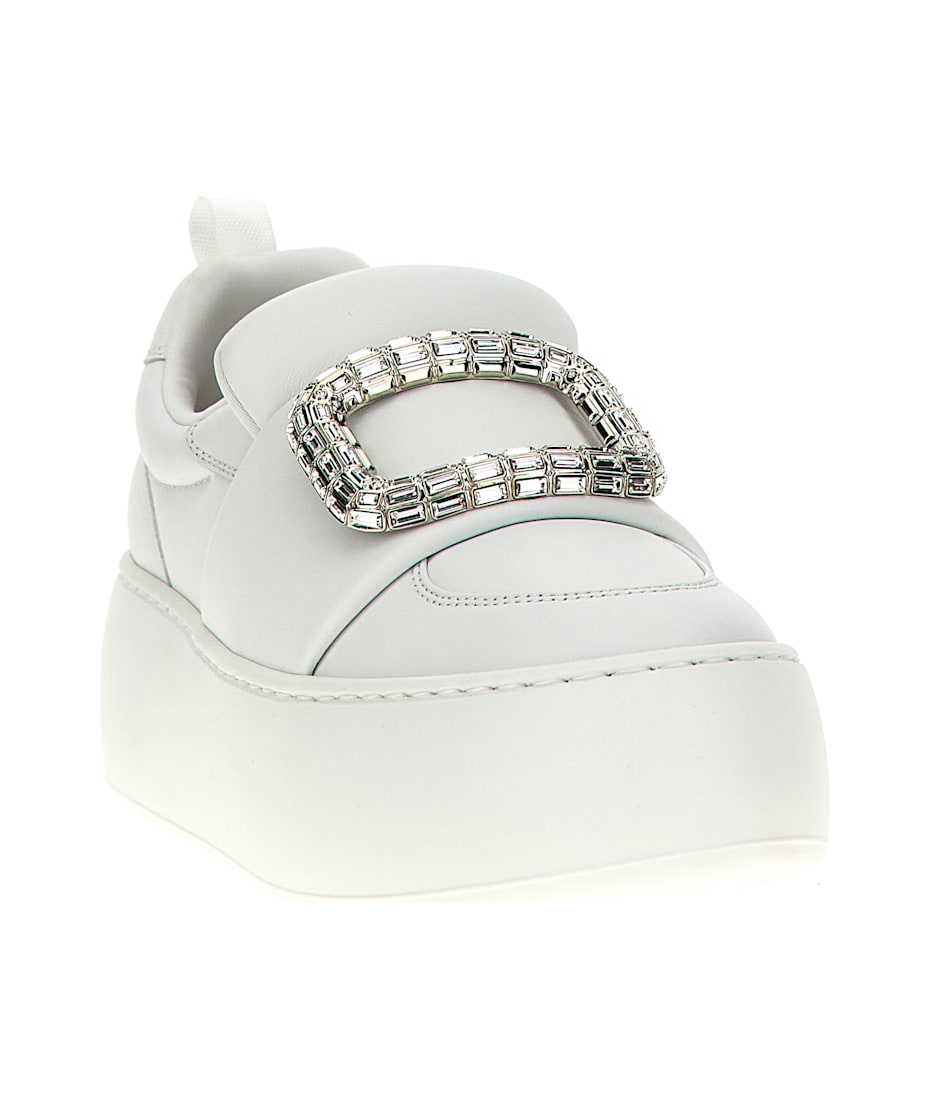 [Roger Vivier]レザーのViv' Upスニーカー Viv' Up Sneakers in leather White Woman
