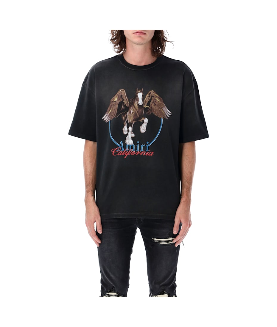AMIRI♡ ヴィンテージウォッシュペガサスTシャツ 希少】AMIRI ヴィンテージウォッシュペガサスTシャツ ベージュ