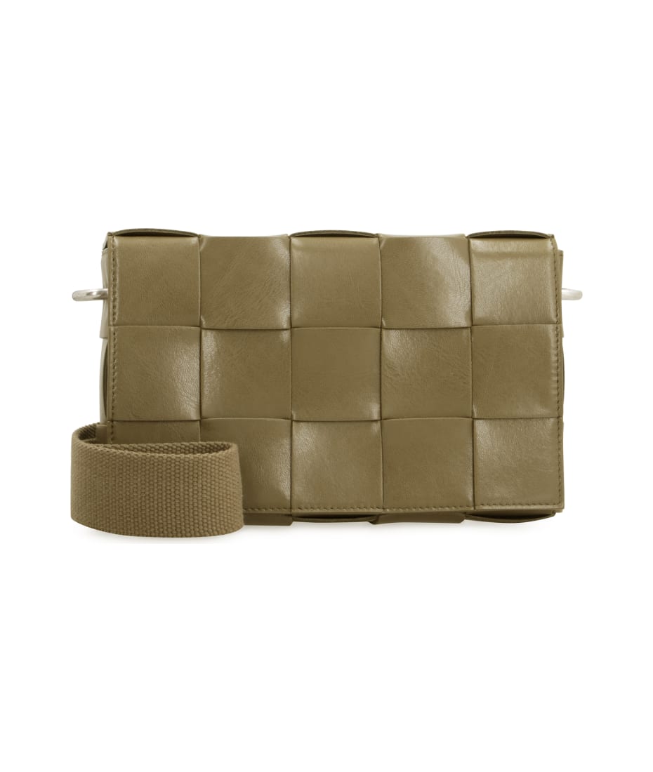 Cassette Leather Crossbody Bag in Brown - Bottega Veneta