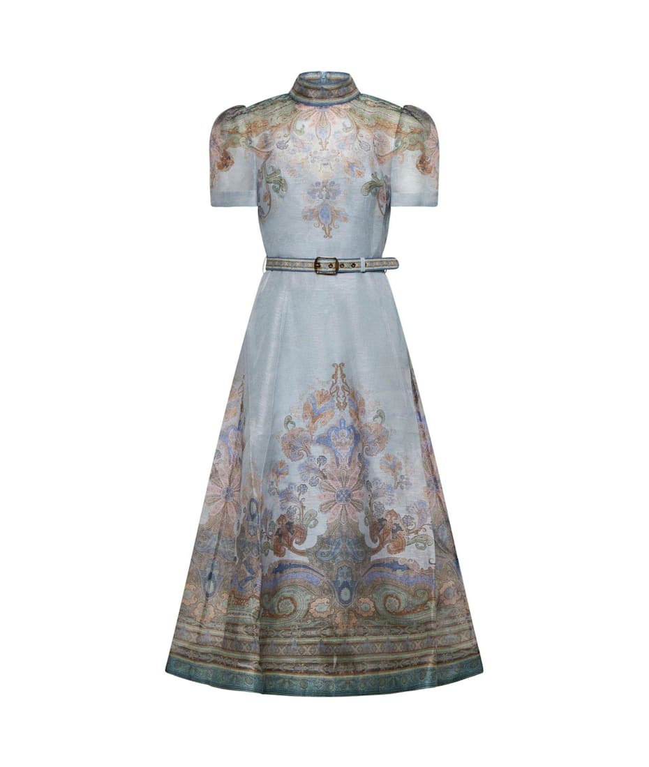 【Zimmermann】EDEN BELTED MIDI DRESS ハイネック ベルトミディ Zimmermann Eden Belted Midi Dress | italist