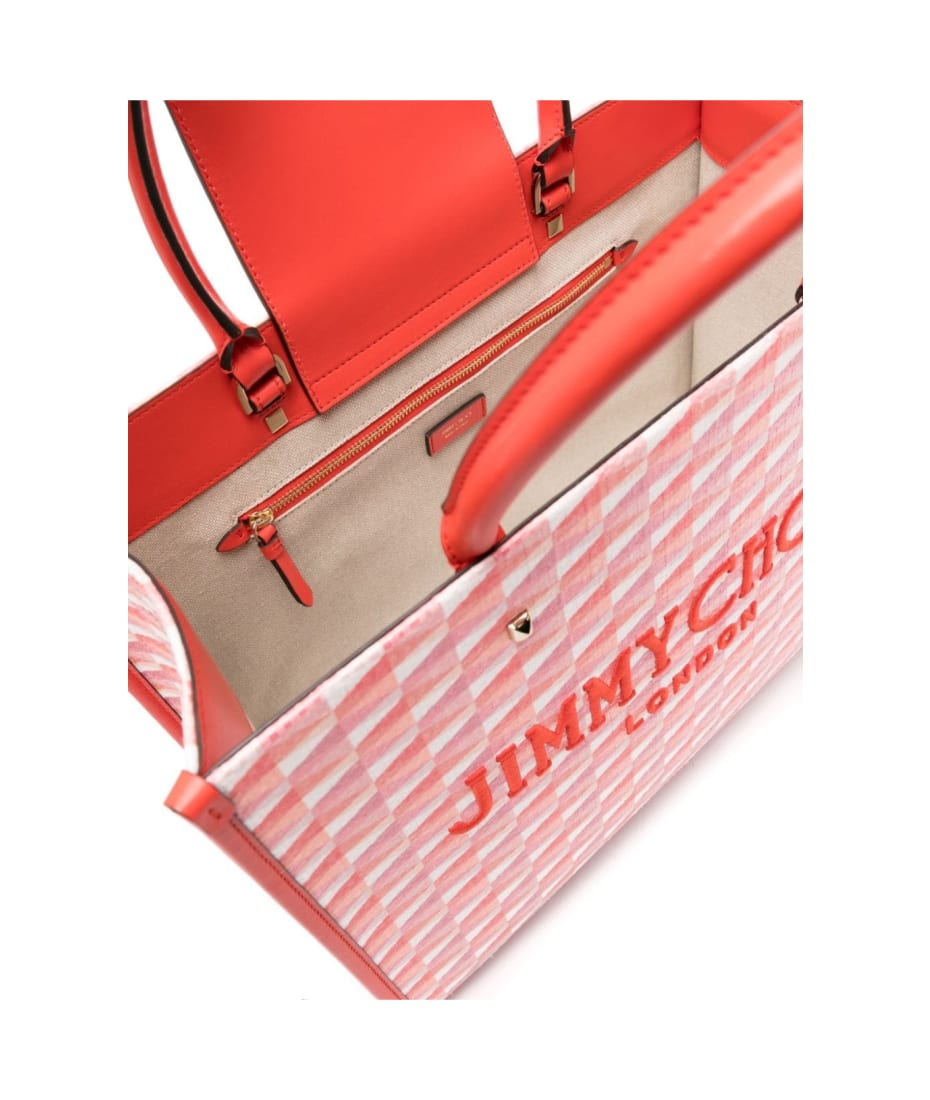 Jimmy Choo Avenue M Tote Bag In Paprika/mix Rosa Confetto