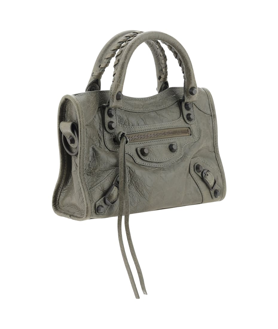 BALENCIAGA Mini Shopping Bag グレー Balenciaga Mini Shopping Bag in Grey Leather and SHW – LuxeLover
