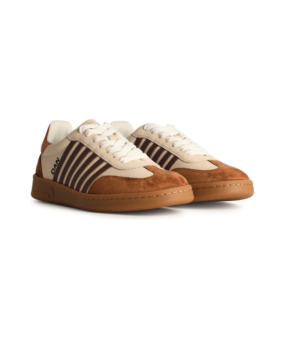 【送料&関税込】Dsquared2 boxer Ivory Leather Sneakers Dsquared2 'boxer' Ivory Leather Sneakers | italist