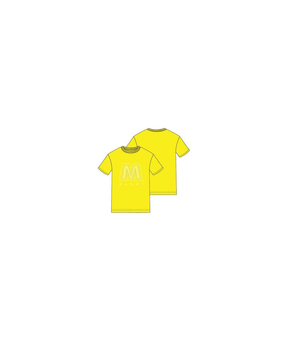 Mt154u T-shirt Marni Yellow Jersey T-shirt With Big M Logo