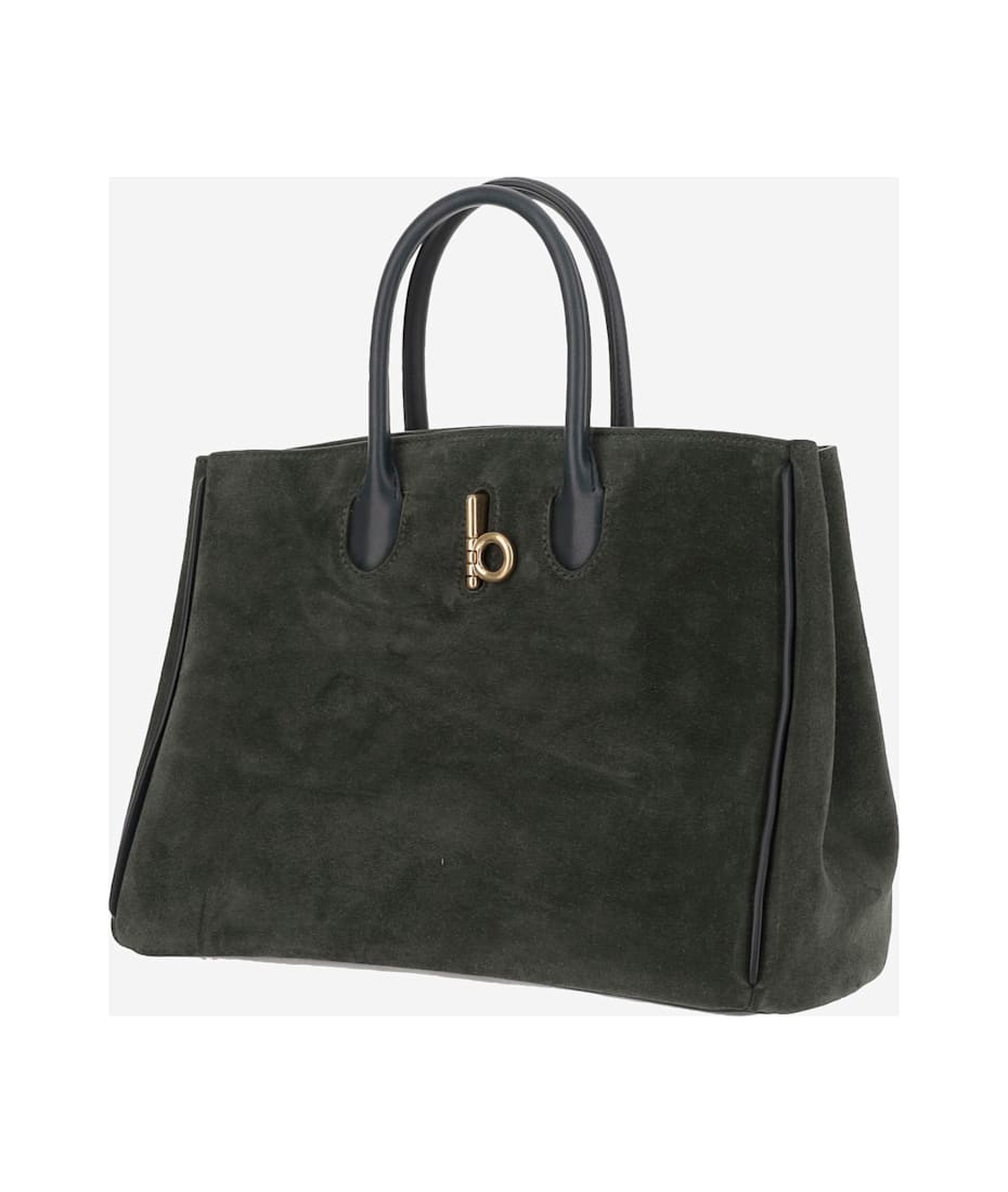 【送料&関税込】Burberry rocking Horse Green Suede Bag Burberry 'rocking Horse' Green Suede Bag | italist